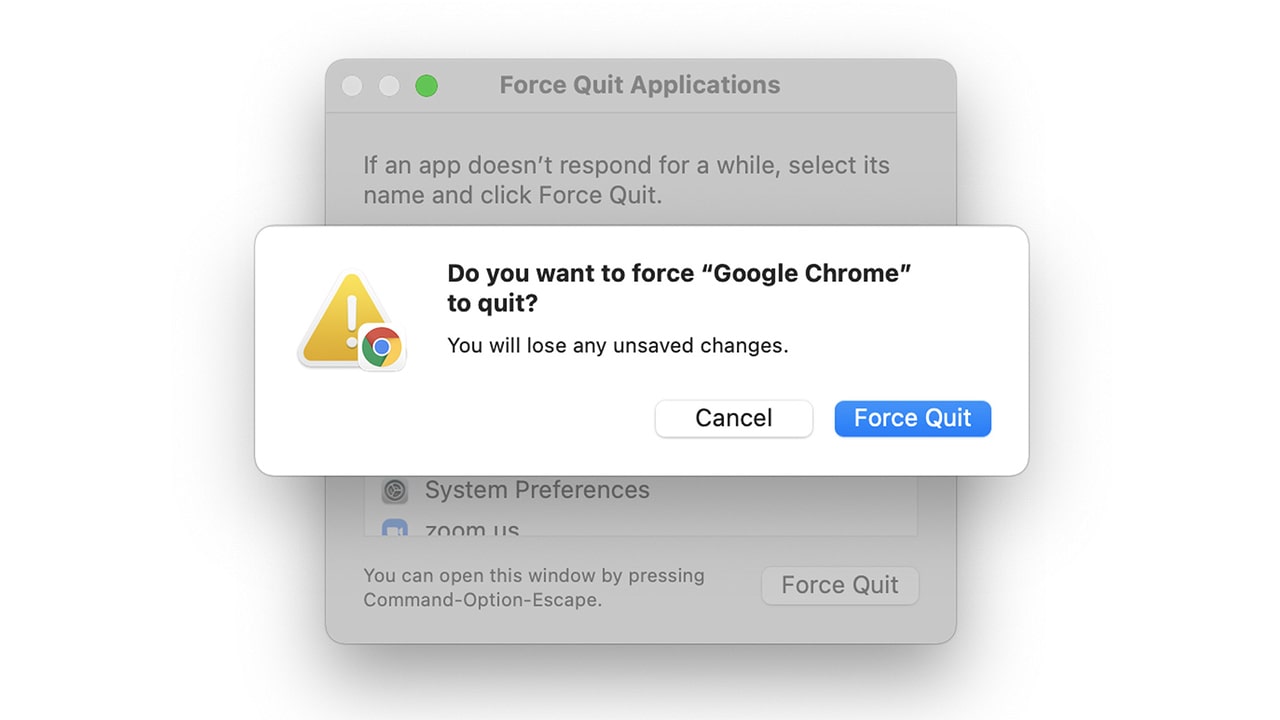 How to force quit an application in Mac OS